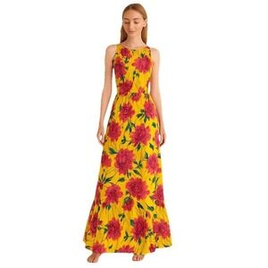 Allison Joy Sz Sm Maxi Boho Cottagecore Festival Sundress Beach Floral Soft‎